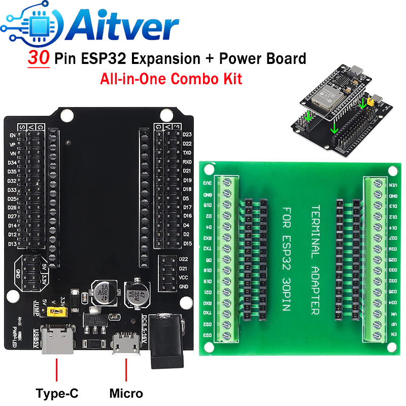Esp32 Uart Module - ESP32 30PIN Expansion Board + Power