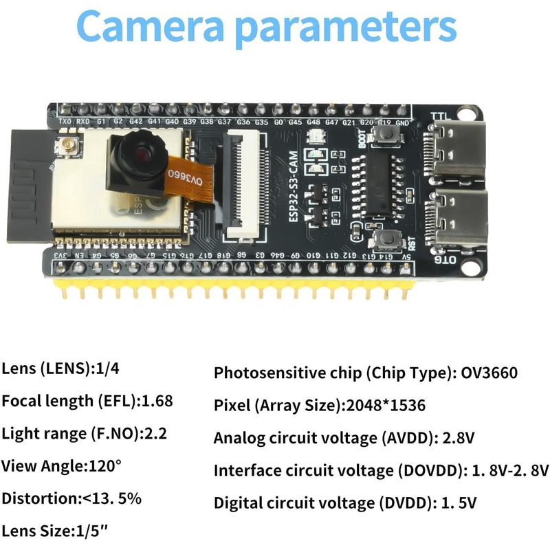 ESP32-S3-CAM Board With OV3660 - Esp32 Wifi Bluetooth Module ulasan dan harga