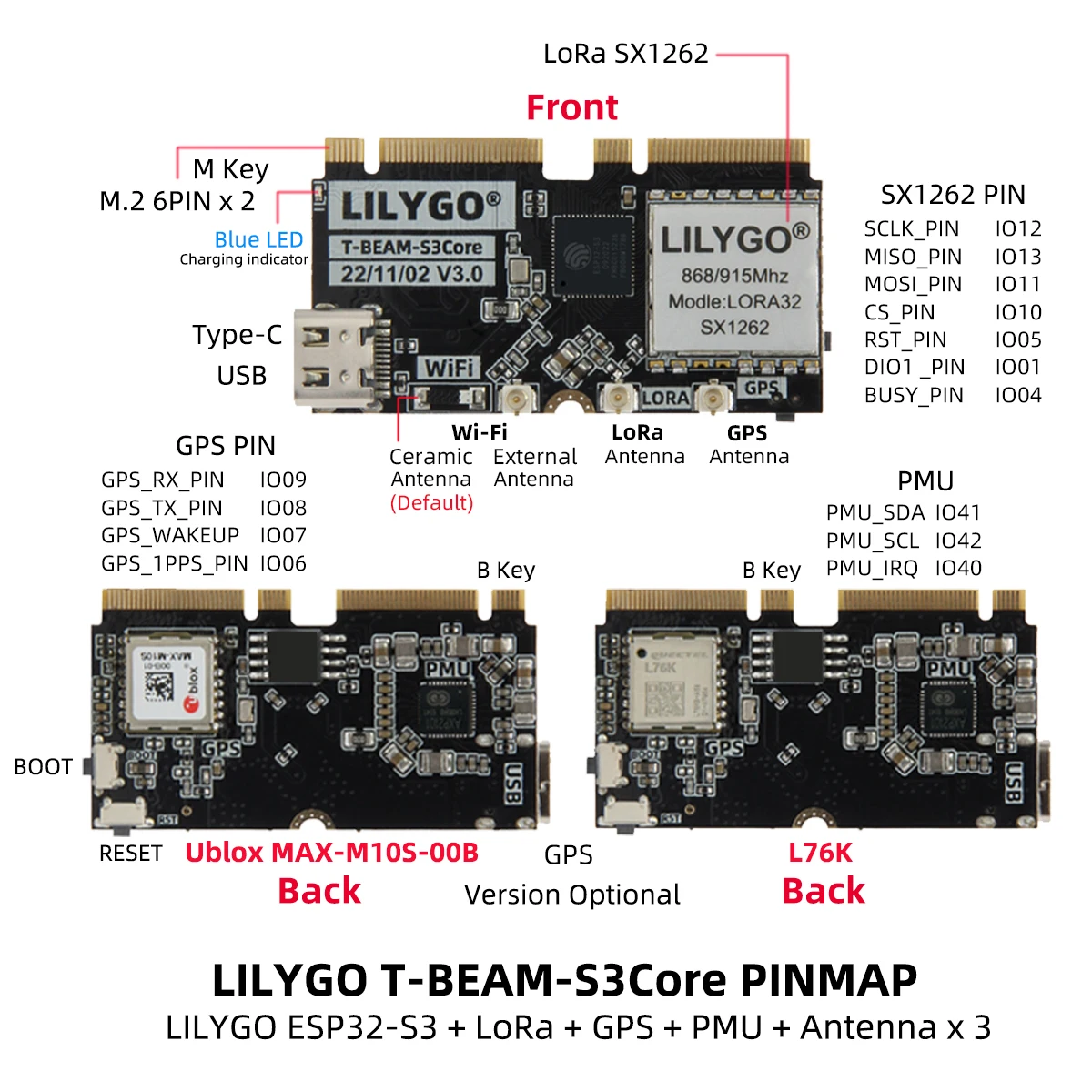 LILYGO T-BEAM-CORE V3.0 L76K U - Esp32 ulasan dan harga