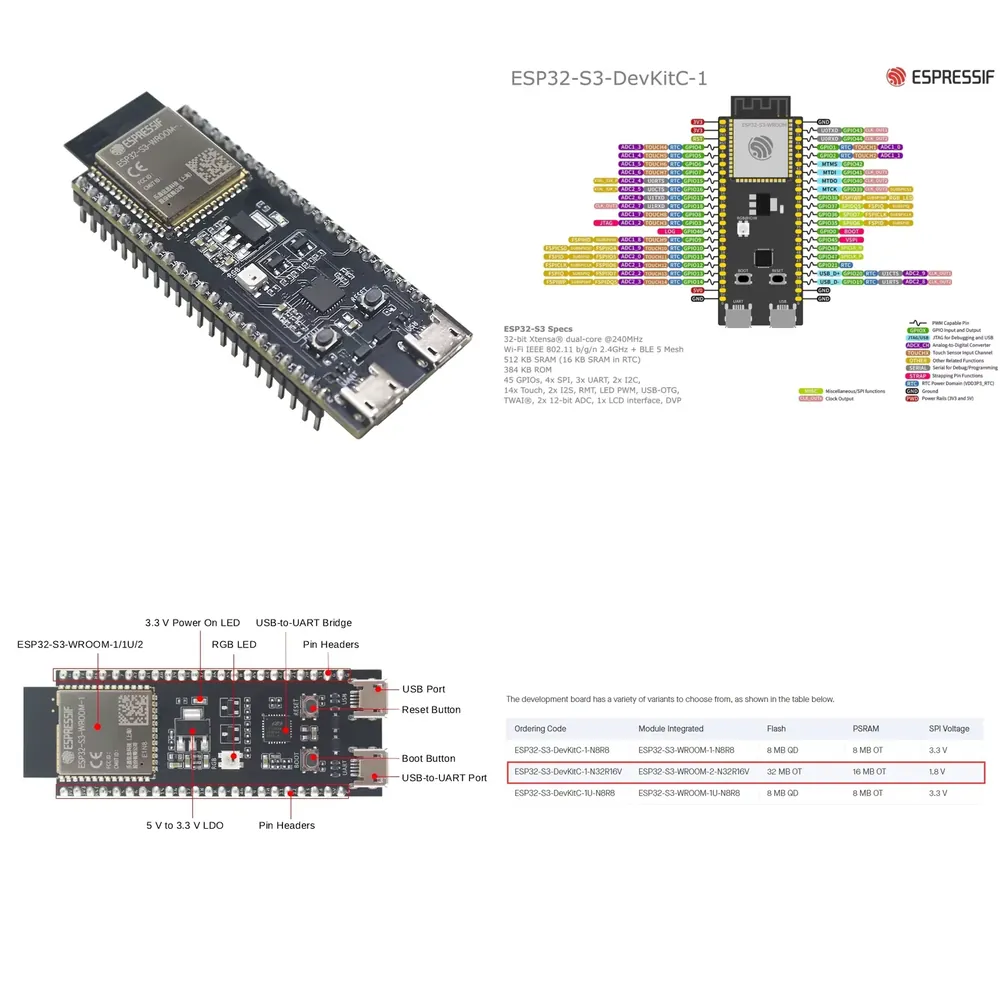 Espressif ESP32-S3-DevKitC-1 D - Esp32 S3 ulasan dan harga