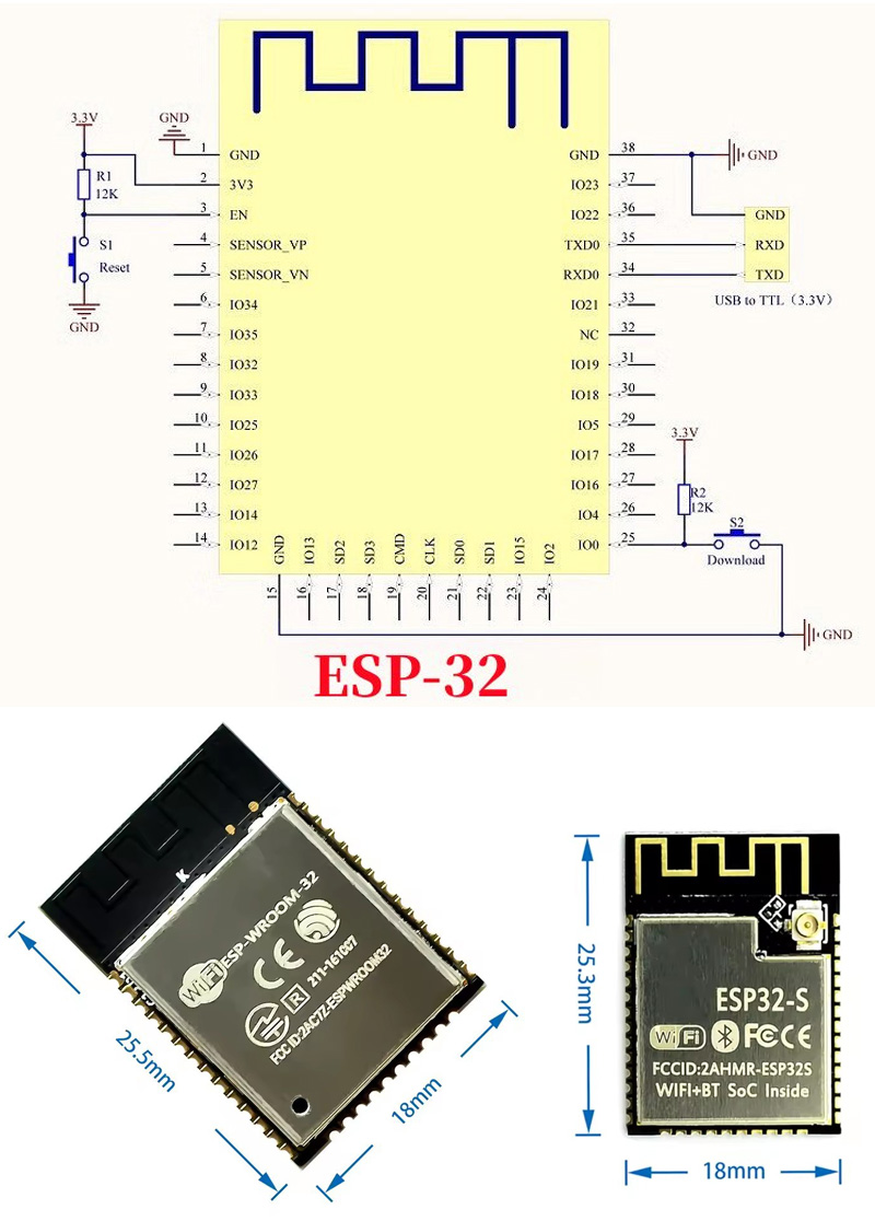 ESP32 ESP-32S ESP-12E ESP-12F  - Esp8266 ulasan dan harga